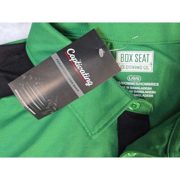 BOX SEAT CLOTHING CO OREGON DUCKS Green Black Polo Short Sleeve NWT Mens Shirt L - Picture 5 of 5